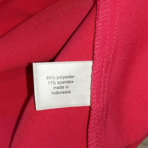 LANE BRYANT Hot Pink Flutter Sleeve Choker Stretchy Top 28 - Picture 8 of 8